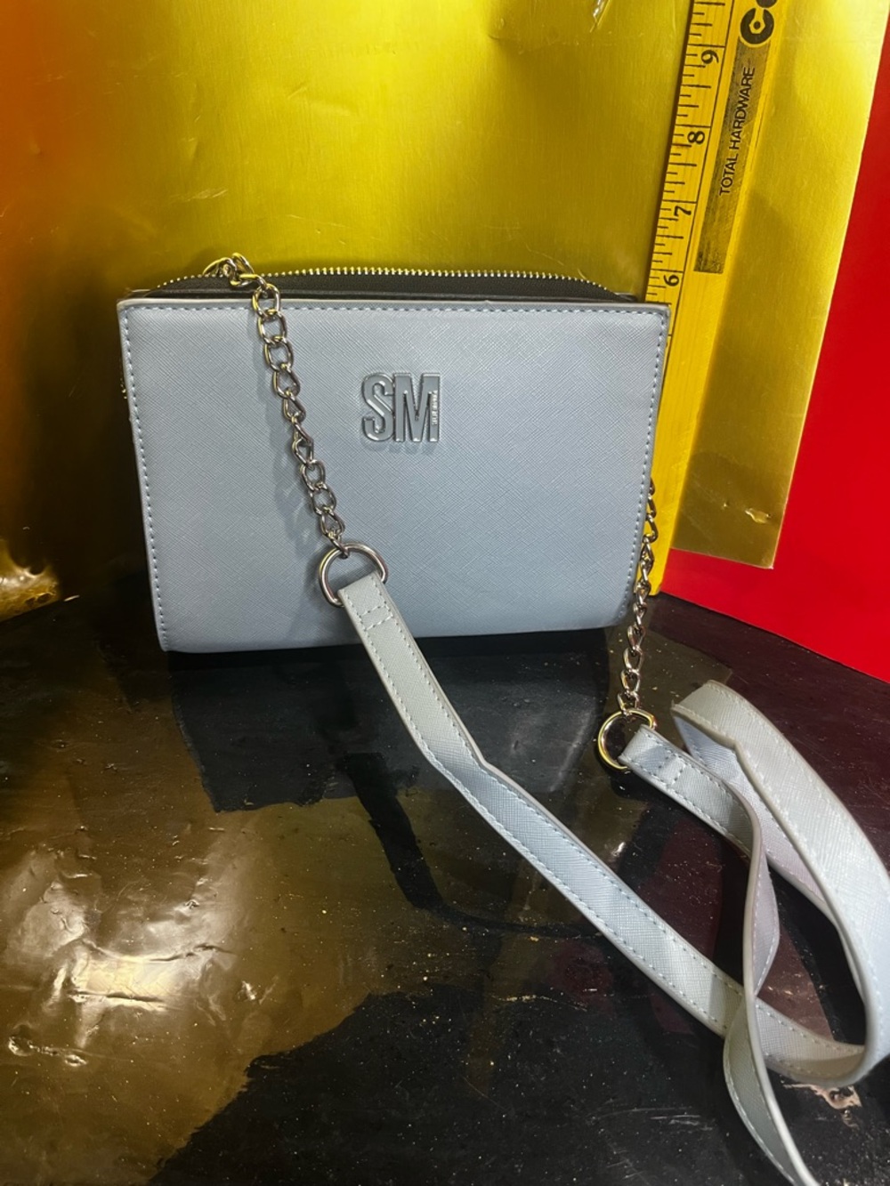 Steve Madden Light Gray Crossbody Bag with Chain Strap